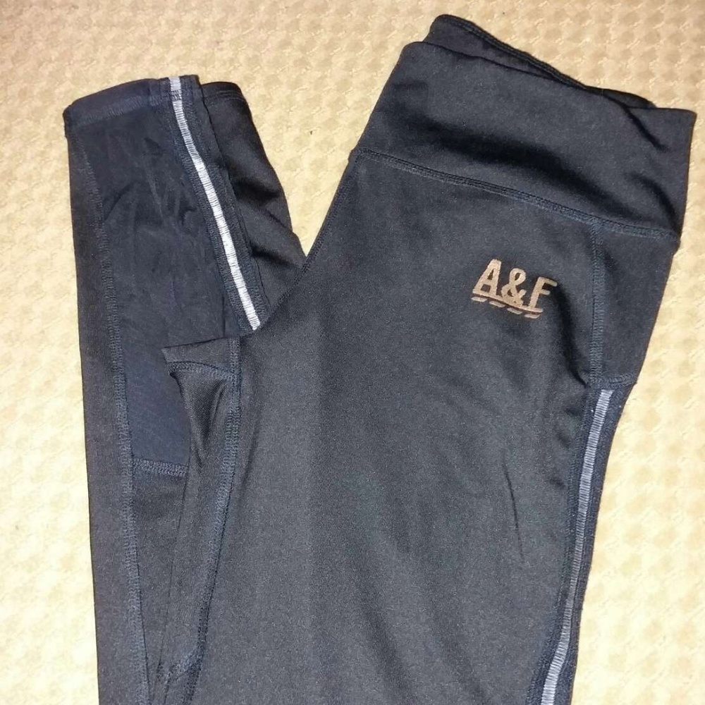 Abercrombie & Fitch || Mesh Panel Black Leggings - Picture 2 of 4